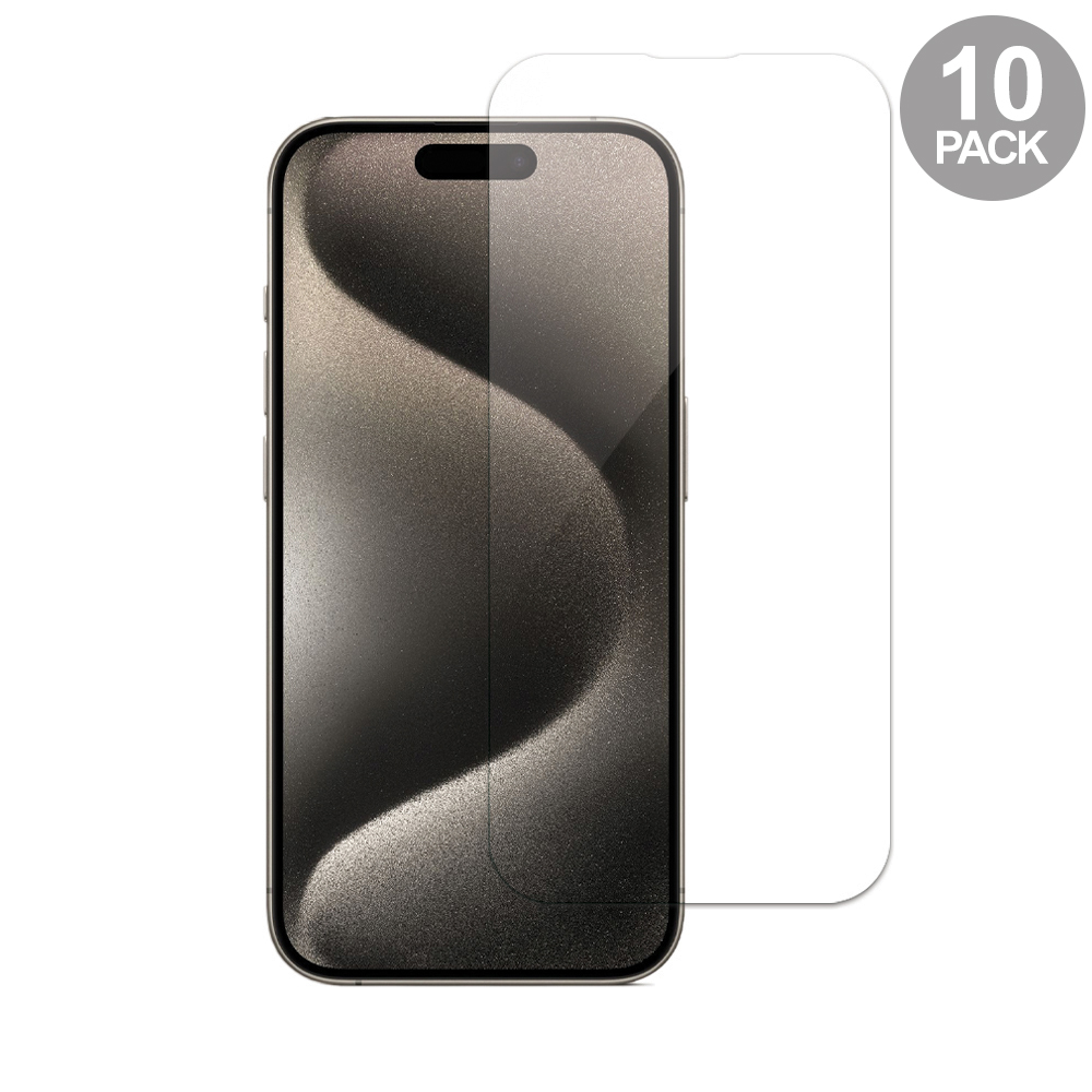 Uolo Shield Glass Bulk 10 Pack with Align Tray, iPhone 15 Pro Max